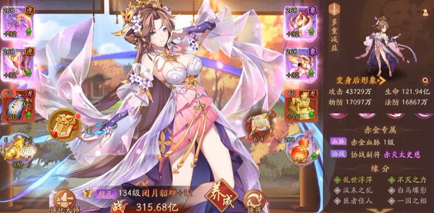 少年三国志二赤金貂蝉怎么搭配的