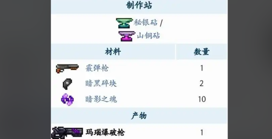 泰拉瑞亚玛瑙爆破枪怎么合成