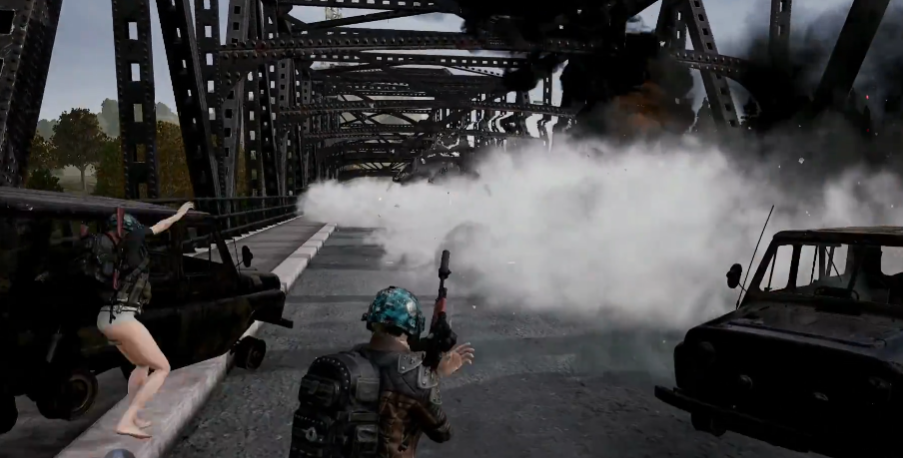 绝地求生如何用车当路障堵桥